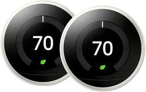 Google Nest Learning Smart Thermostat (3rd Generation) with WiFi Compatibility in Stainless Steel (2-Pack)