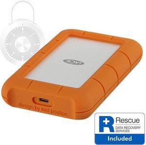 LaCie Rugged Secure USB-C 2TB All-Terrain Encrypted Portable Hard Drive Model STFR2000403