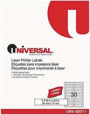 Laser Printer File Folder Labels, 2/3 x 3-7/16, White, 750/Pack - UNV80011