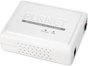 PLANET POE-161 IEEE 802.3at Gigabit High Power Over Ethernet Injector (10/100/1000 Mbps, Mid-Span, 30 Watts)