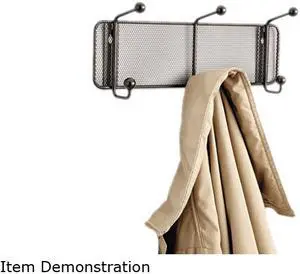 Safco Onyx Mesh Sturdy 3-Hook Garment Wall Rack