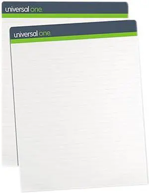 Universal UNV45602 Sugarcane Based Easel Pads, 1" Rule, 27 x 34, White, 50 Sheets, 2 Pads/PK