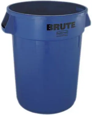 Rubbermaid RCP 2632 BLU Brute 32 Gallon Round Container and Lid- Blue
