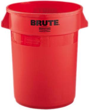 Rubbermaid - FG263200RED - Rubbermaid Brute 2632 Trash Container w/Venting Channels, 32 Gallon - Red