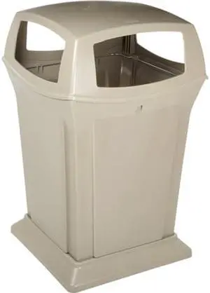 Rubbermaid Commercial
Ranger Fire-Safe Container, Square, Structural Foam, 45 gal, Beige