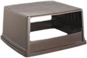 Rubbermaid - FG256V00BRN - Glutton Receptacle, Hooded Top w/o Door, Rectangular, 23 x 26 5/8 x 13, Brown