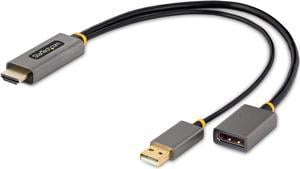 StarTech.com 1ft (30cm) HDMI to DisplayPort Adapter, 4K 60Hz HDR HDMI Source to DP Monitor, USB Bus Powered, HDMI 2.0 to DisplayPort 1.2