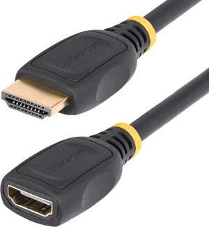 StarTech 6.6ft 2m HDMI 2.0 Extension Cable High Speed HDMI Port Saver Cable 4K 60Hz HDMI Male to Female Extension Adapter Cord HD2MF6FL