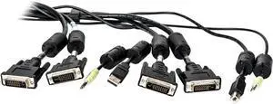 Vertiv Avocent USB Keyboard and Mouse, DVI-D and Audio Cable, 6 ft. with DPP Support for Vertiv Avocent SV and SC Series Switches