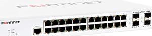 Fortinet FS-124E L2 Switch - 24 X Ge Rj45 Ports, 4 X Ge Sfp Slots, Fanless, Fortigate Switch Cont