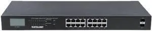 Intellinet 16-Port Gigabit Ethernet PoE+ Switch with 2 SFP Ports and LCD Screen, LCD Display, IEEE 802.3at/af Power over Ethernet (PoE+/PoE) Compliant, 370 W, Endspan, 19" Rackmount