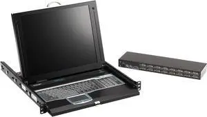 KVM LCD CONSOLE TRAY AND SWITCH - 17IN , SINGLE-RAIL, VGA, PS/2, USB, 16-PORT, G