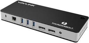 Wavlink Thunderbolt 3 USB-C 8K Docking Station Dual 4K Docking Station 60W Charging Dual DisplayPort 1.4 USB-C 3.1, 2 x USB 3.1, 2 x USB 3.0, Gigabit Ethernet, Audio, for MacBook & Windows Laptops