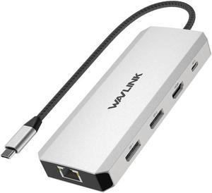 WAVLINK Triple Monitor Laptop Docking Station | 12-in-1 USB C Hub with 4K HDMI | Dual 4K DP | 100W PD Charging | USB3.0 | USB2.0 | RJ45 | SD/TF Slots | Audio/Mic - MacBook/Dell/HP/Lenovo