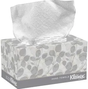 Kleenex Hand Towels with Premium Absorbency Pockets (01701), Hygienic Countertop Pop-Up Box, White, 120 Sheets / Carton