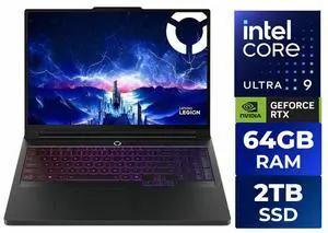 Lenovo Legion Pro 7 16IAX10H 16" Gaming Notebook - Intel Core Ultra 9 275HX - 64GB - 2TB SSD - Black - Windows 11 Pro - NVIDIA GeForce RTX 5090 with 24 GB -Webcam - IEEE 802.11be Wireless 83F5001RUS Lenovo Legion Pro 7 16IAX10H 16" Gaming Notebook - Intel Core Ultra 9 275HX - 64GB - 2TB SSD - Black - Windows 11 Pro - NVIDIA GeForce RTX 5090 with 24 GB -Webcam - IEEE 802.11be Wireless 83F5001RUS
