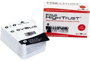 EVOLIS ACL003   PRIMACY PRINTER CONSUMABLES  ADHESIVE CLEANING CARD KIT: 50 ADHESIVE CARDS