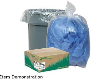 Webster - WBIRNW5815C - Clear Recycled Can Liners, 55-60gal, 1.5mil, Clear, 100/Carton