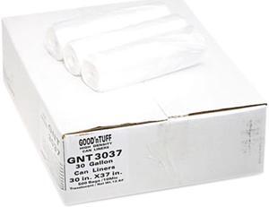 High Density Waste Can Liners, 30 gal, 8 mic, 30 x 36, Natural, 500/Carton