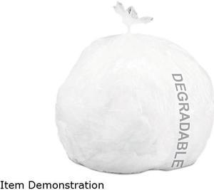 Eco-Degradable Plastic Trash Garbage Bag, 13Gal, .7Mil, 2X30, White, 1