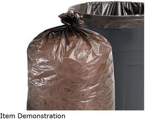 100% Recycled Plastic Garbage Bags, 55-60Gal, 1.5Mil, 38X 60, Brwn, 10