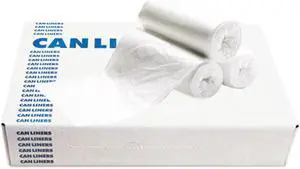 Boardwalk BWK4046EXH Waste Can Liners, 40-45gal, 40 x 46, .6mil, White, 25 Bags/Roll, 4 Rolls/Carton