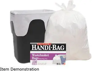 Handi-Bag Super Value Pack, 8Gal, .55Mil, 21 1/2 X 24, White, 130/Box