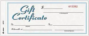 Adams Gift Certificates w/Envelopes 8 x 3 2/5 White/Canary 25/Book GFTC1