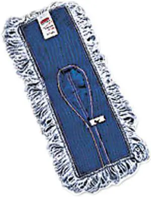 Rubbermaid Commercial Products RCP E052 18 Inch Loop Fringe Finish Mop - White/Blue