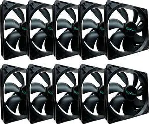 Apevia CF1012S-BK 120mm 4pin Molex + 3pin Motherboard Black Case Fan (10-pk)