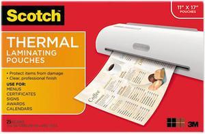 Scotch Thermal Laminator Menu Size Pouches - 12 PK/CT