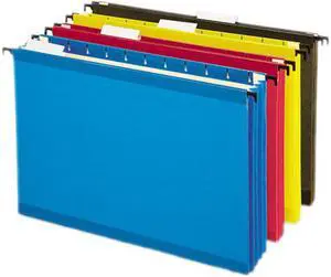 Hanging Pocket Files, 3 1/2 Inch Expansion, Letter, Assorted, 4 per pa