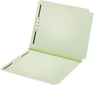 Dual Tab Pressboard Folder, 2 Fasteners, 2" Expansion, Letter, Lt Gree