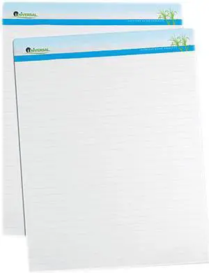 Sugarcane Based Easel Pads, 1 Inch Rule, 27 X 34, White, 2 50-Sheet Pa