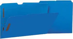 Manila Folders, 2 Fasteners, 1/3 Tab, Legal, Blue, 50/Bx