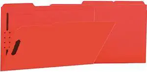Manila Folders, 2 Fasteners, 1/3 Tab, Legal, Red, 50/Bx