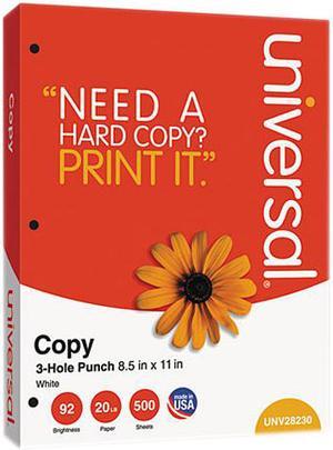 Copy Paper, 92 Brightness, 20Lb, 8-1/2 X 11, 3-Hole Punch, White, 5000