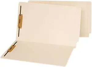 End Tab Folders, Two Fasteners, Legal, Manila, 50/Box