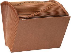 Leather-Like Expanding File, Open Top, 12 X 10, 1-31, Letter, Redrope