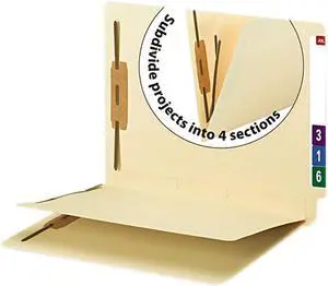 Smead Manila End Tab Classification Folder 1 divider Straight Cut Tab 50/BX 34220