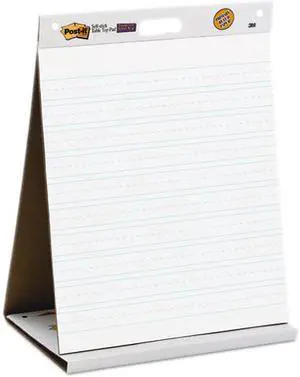 Post-it  Easel Pads 563PRL, Self-Stick Tabletop Easel Ruled Pad, Command Strips, 20 x 23, White, 20 Shts/Pad