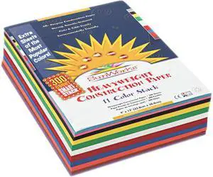Construction Paper 11-Color Stack, 58 Lbs., 9 X 12, Assorted, 300 Sheets