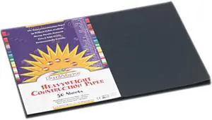 Construction Paper, 58 lbs., 12 x 18, Black, 50 Sheets/Pack
