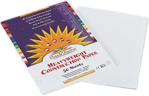 Construction Paper, 58 Lbs., 9 X 12, White, 50 Sheets/Pack