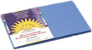 Construction Paper, 58 lbs., 12 x 18, Blue, 50 Sheets/Pack