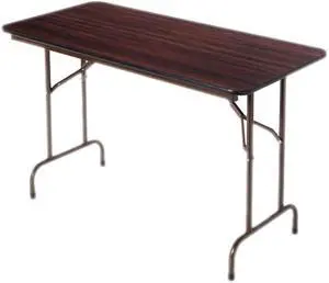 Folding Table, Rectangular, 48W X 24D X 29H, Walnut