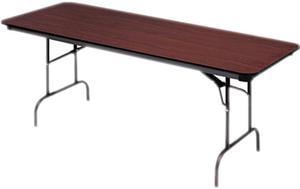 Premium Wood Laminate Folding Table, Rectangular, 72w X 30d X 29h, Mahogany
