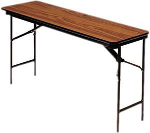 Premium Wood Laminate Folding Table, Rectangular, 60w X 18d X 29h, Oak