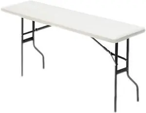 IndestrucTables Too 1200 Series Resin Folding Table 72w x 18d x 29h Platinum