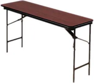 Premium Wood Laminate Folding Table, Rectangular, 60w X 18d X 29h, Mahogany